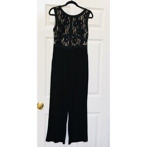 New York & Company Women Elegant Long Jumpsuit Evening Party Black Size S #